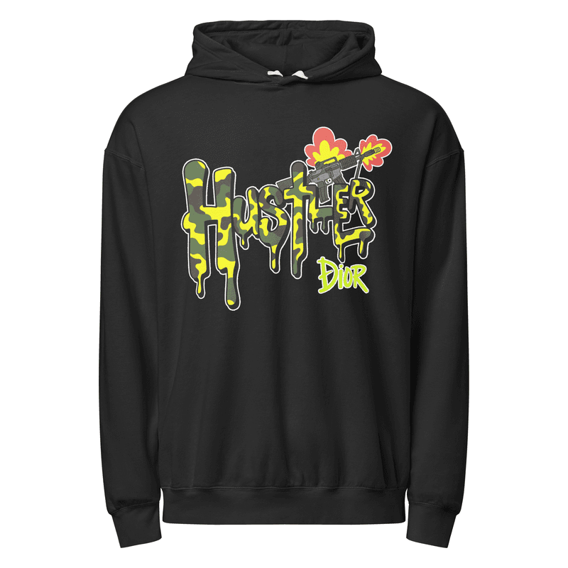 Trippy Melted Camo Soup Unisex Garment-Dyed Lightweight Hoodie