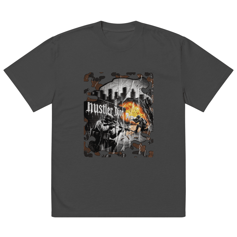 Urban Siege – Hustler Dior Oversized Combat Tee in Faded Black