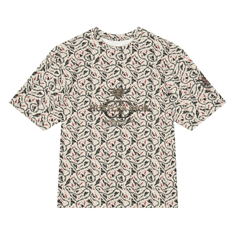 Hustler Dior Bone Riot | AOP Oversized Cotton in White