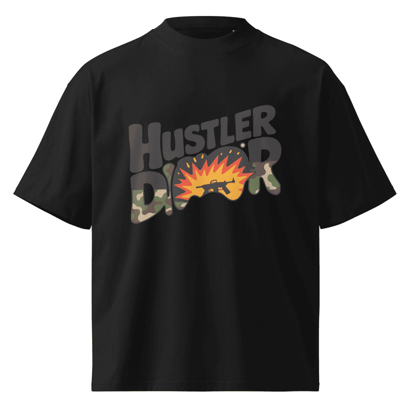 Camo Pattern Unisex organic oversized high neck t-shirt