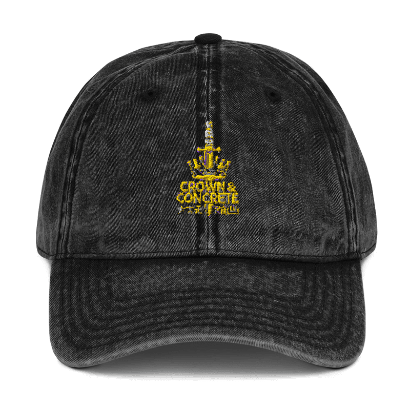 Vintage Cotton Twill Cap in Black