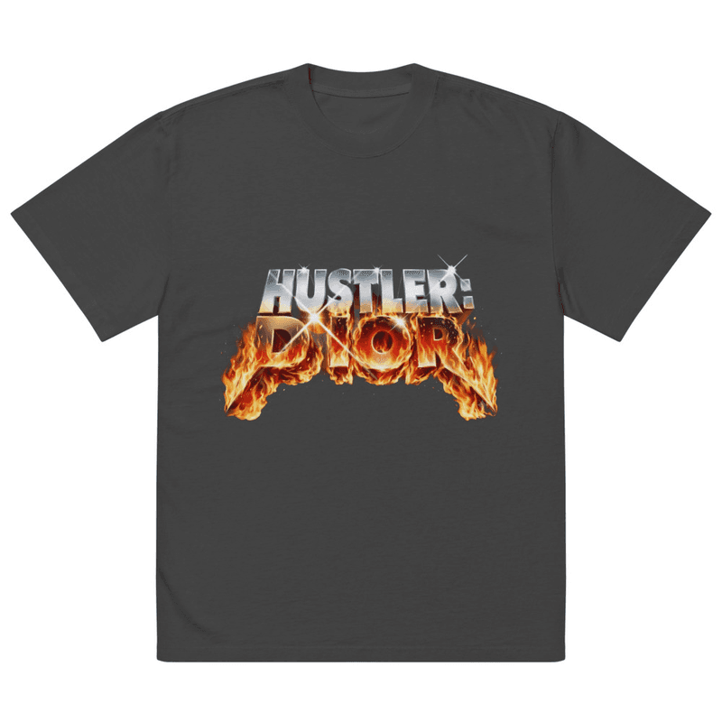 Hustler Dior Chrome Fire | Oversized Large Front in Faded Black