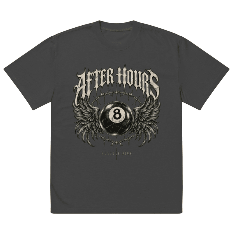 Hustler Dior After Hours | Oversized Large Front | Art Review copy in Faded Black