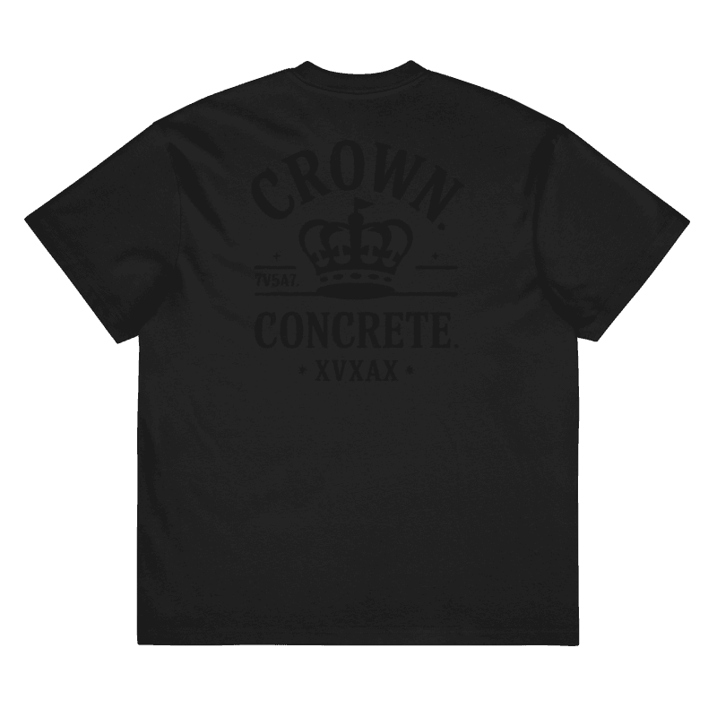 “Crown & Concrete Royal Gold Crown Logo Tee – Prestige Streetwear Fashion