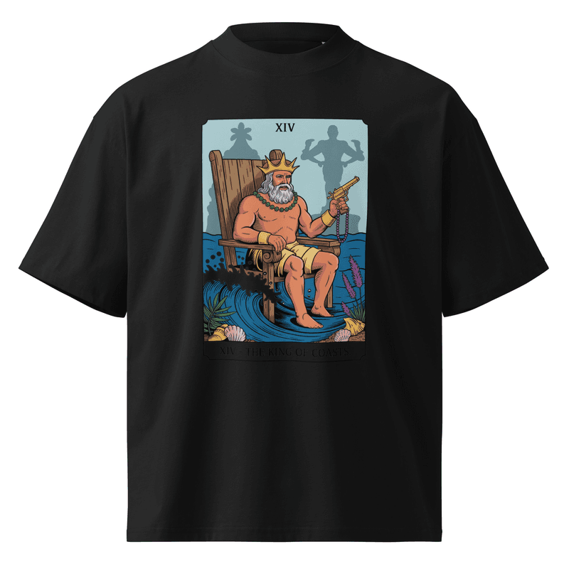 Tarot Card Stacking™ Graphic Tee – Streetwear Tarot Aesthetic Unisex Organic Oversized High Neck T-Shirt