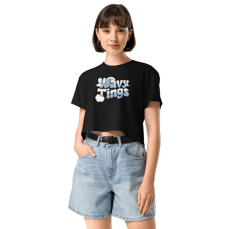 Wavy Tings Women’s Crop Top in Black