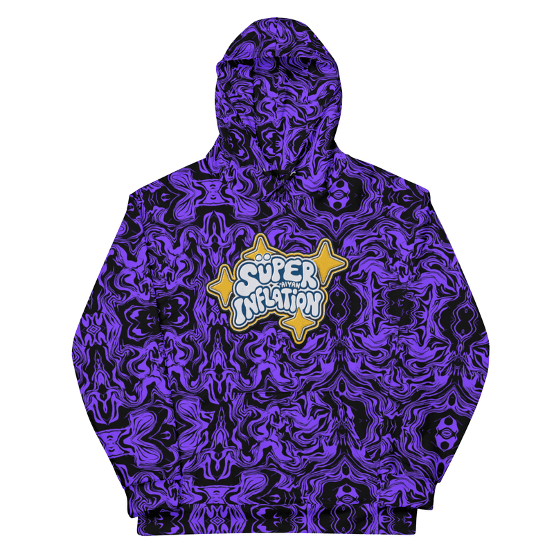 Psychedelic Blue Vortex Star Hoodie – Streetwear Pullover Unisex cotton hoodie