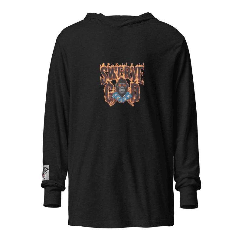 Dragon-Fist Swerve God Long Sleeve – Shaolin Flame Edition in Charcoal-Black Triblend