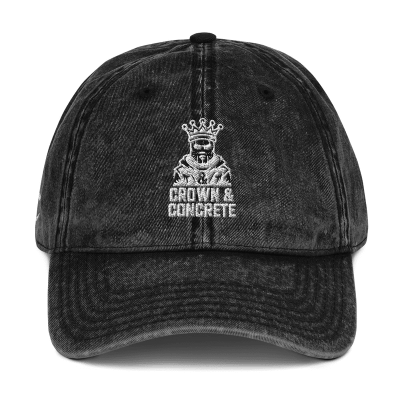 Crown & Concrete Stone-Wash Dad Hat – “Throne in the Rough” Limited Drop in Black