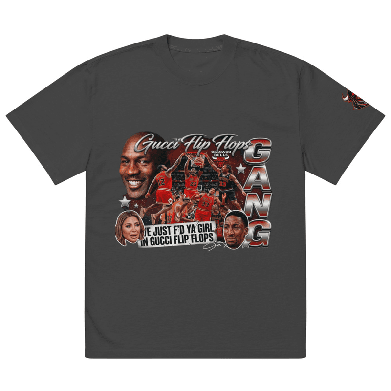 I just Fd ya CHICK in Gucci FlipFlops versized faded t-shirt