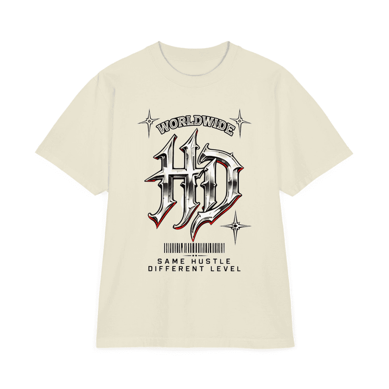 Unisex garment-dyed drop-shoulder t-shirt in Cream