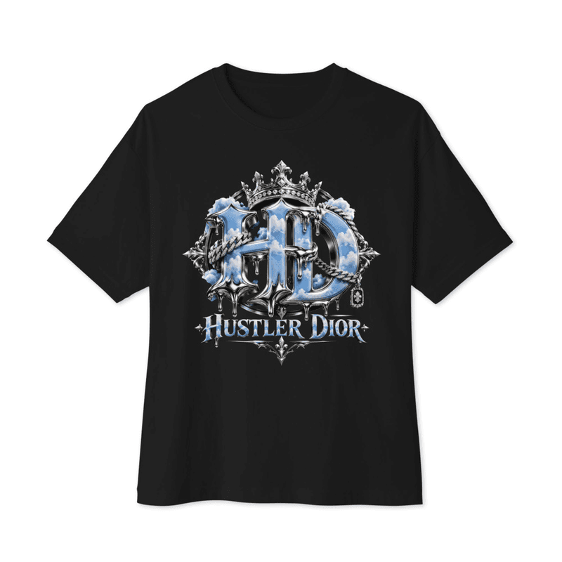 Hustler Dior Heavens Gate Unisex oversized boxy tee in Black