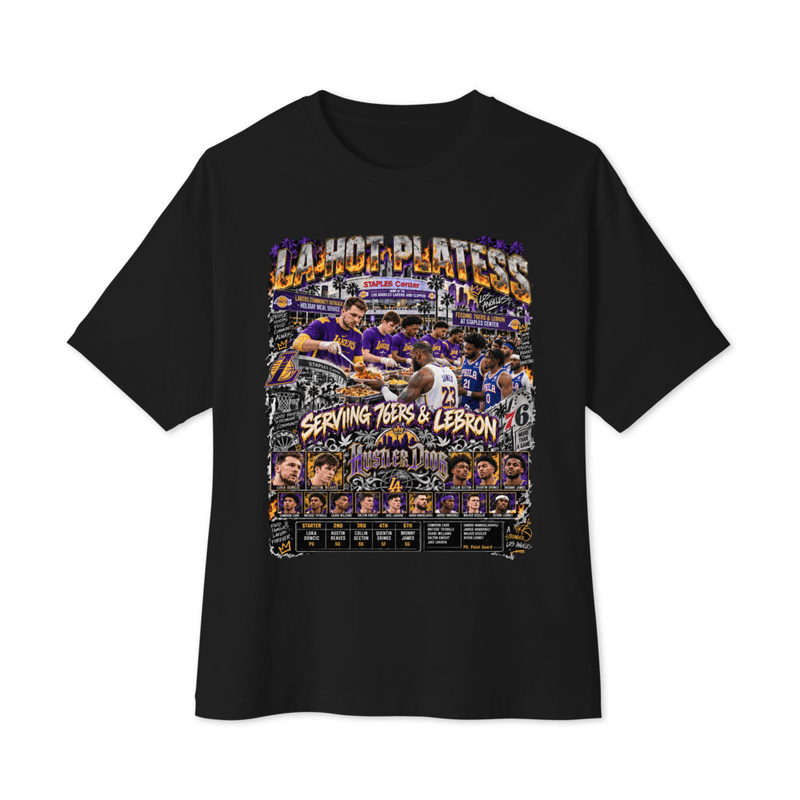 La HotplatedUnisex oversized boxy tee
